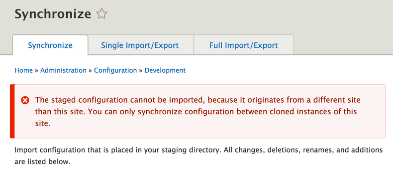 configuration management sync error